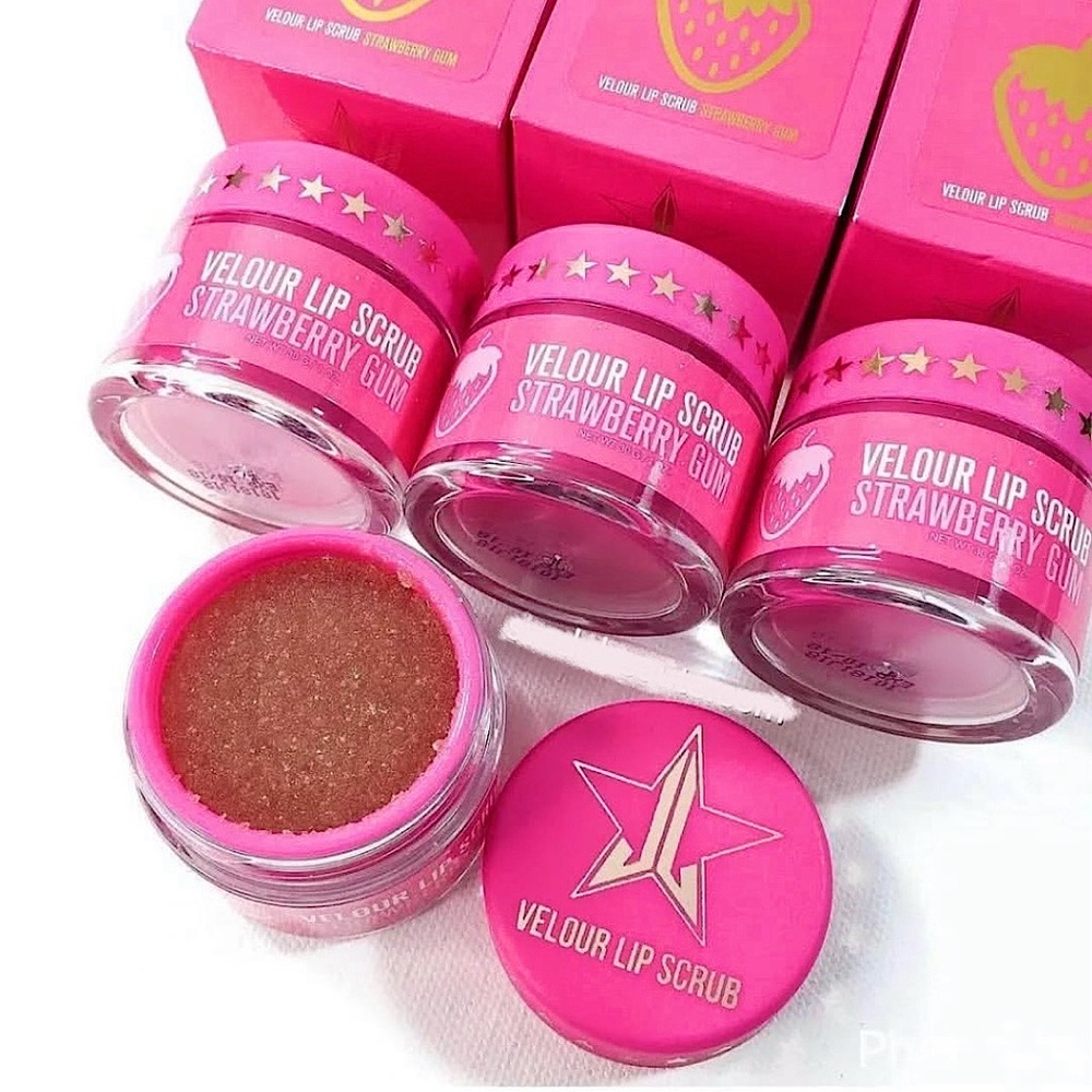 Jeffree Star | ‘Strawberry Gum’ 🍓 Velour Lip Scrub | NiB tasty lip therapy 👄